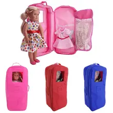 

Dropshipping Doll Travel Case Suitcase Storage Bag Carry Bag For 18 Inch Dolls USA Girl