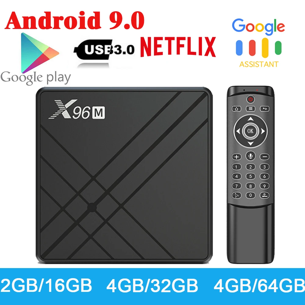 10 шт. X 96 м ТВ приставка Android 9 0 4 Гб 64 смарт видео плеер к 3D Поддержка Google play Youtube ГБ 32