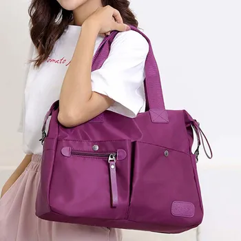 

Ladies Fashion Waterproof Oxford Tote Bag Casual Nylon Shoulder Bag Mummy Bags Large Capacity Canvas Messenger Bags New #L10