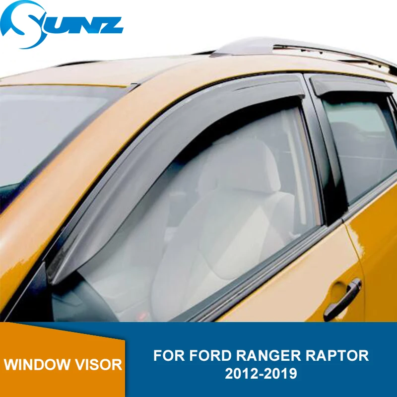 

Side Wind Deflector For Ford Ranger Raptor 2012 2013 2014 2015 2016 2017 2018 2019 2020 Black Rain Guard Window Visor SUNZ