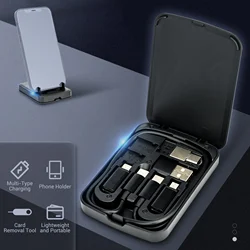 Tarjeta de Cable compacta con Cable de USB C de 22 ", adaptador USB tipo A, micro usb, OTG, caja de almacenamiento para transferencia de datos de carga de teléfono