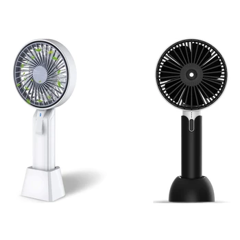 

Portable Fan 5 Speed Electric Personal Fan with Base Strong Wind 2000Mah White & Handheld Fan Battery Operated 1200Mah