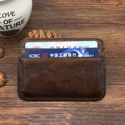 Men's Genuine Leather Credit Card Holder Case (Black)
