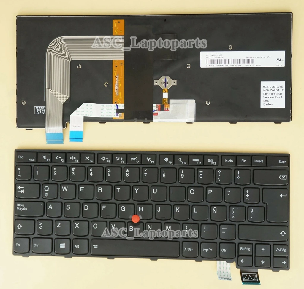 

New Latin Spanish Teclado Keyboard For Lenovo Thinkpad T460S T470S 20HF 20HG 20JS 20JT Laptop Black Frame Black, with BACKLIT
