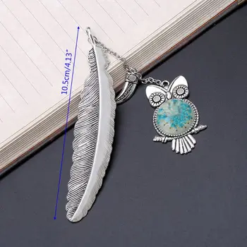 

Luminous Night Owl Bookmark Label Reading Maker Feather Book Stationery Student Gift