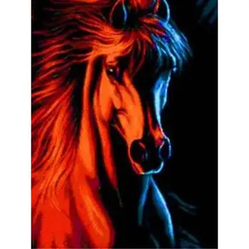 

Diamond Painting Round Drill 5D Cartoon Serial Rhinestone Art Fiery Horse Kits Art Embroidery Souvenir Kits Art