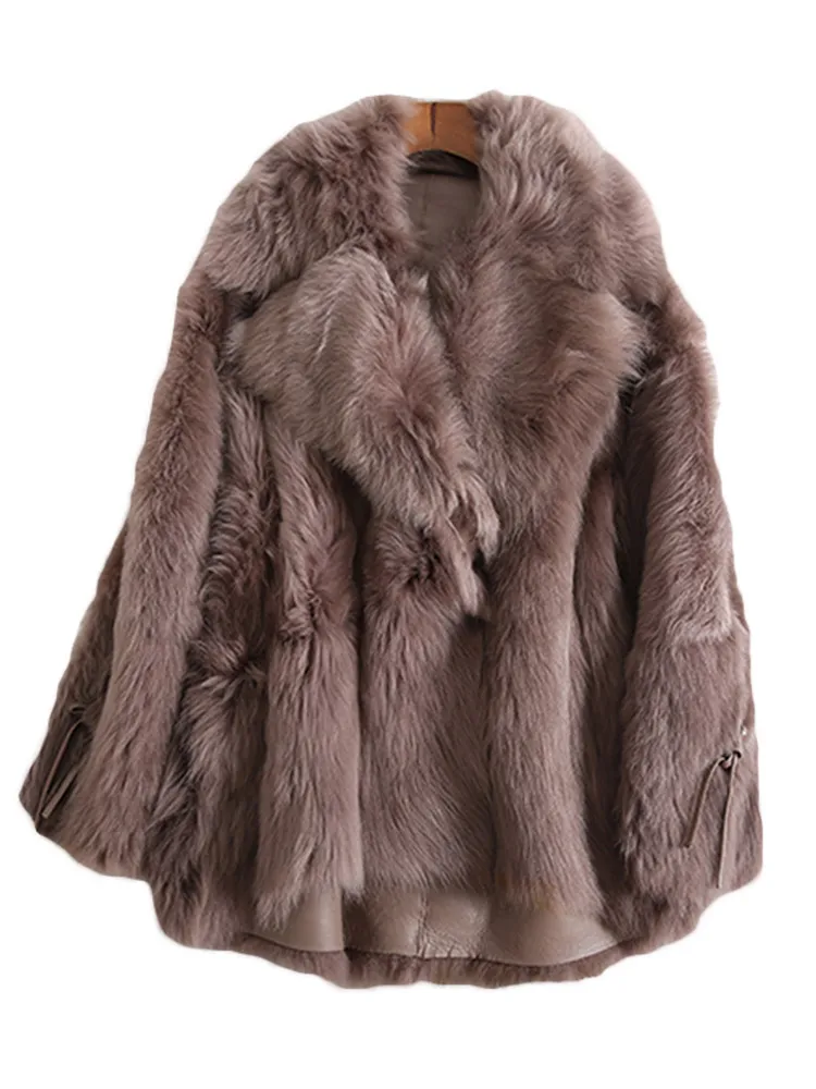 Пальто из натурального меха, женская зимняя куртка из натурального овечьего меха, одежда, корейский теплый двусторонний меховой Топ, женское винтажное шерстяное пальто M1907