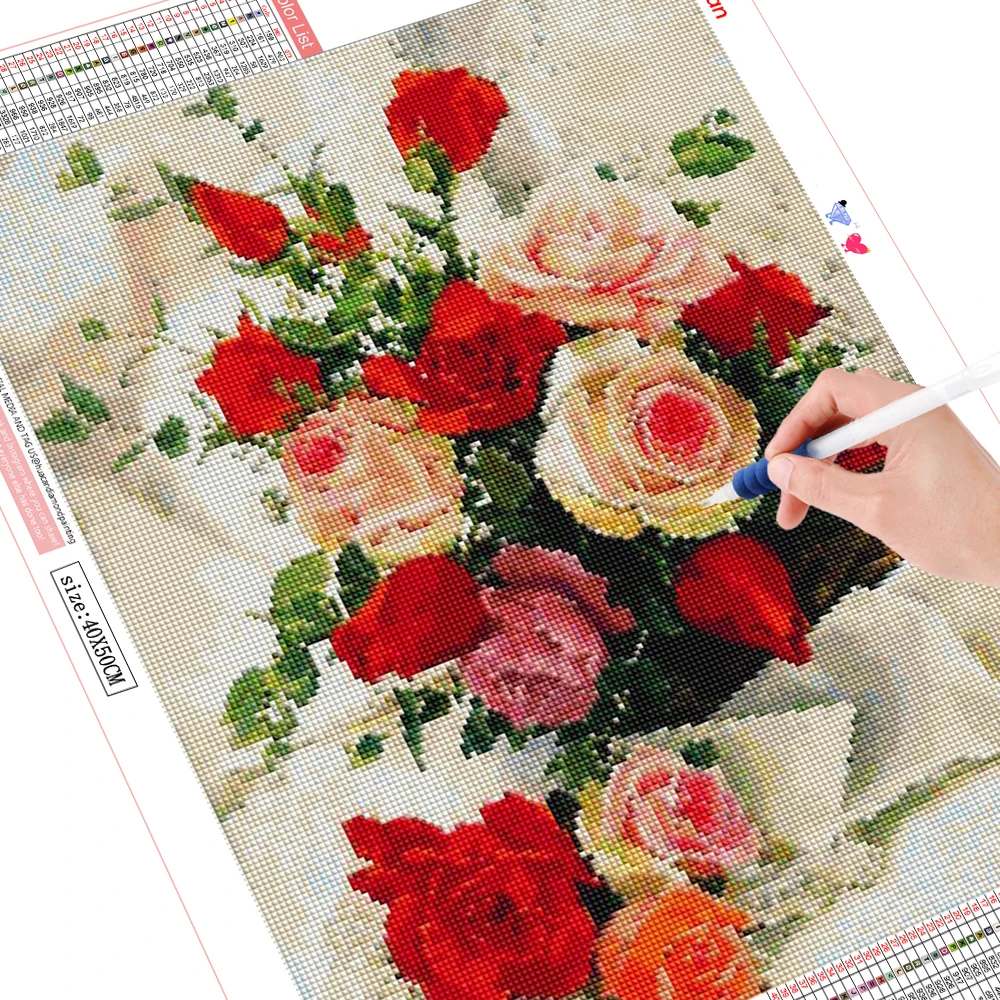 

5D DIY Diamond Painting Flowers Full Square Drill Mosaic Diamond Embroidery Rose Garden Decoration home Wall Decor
