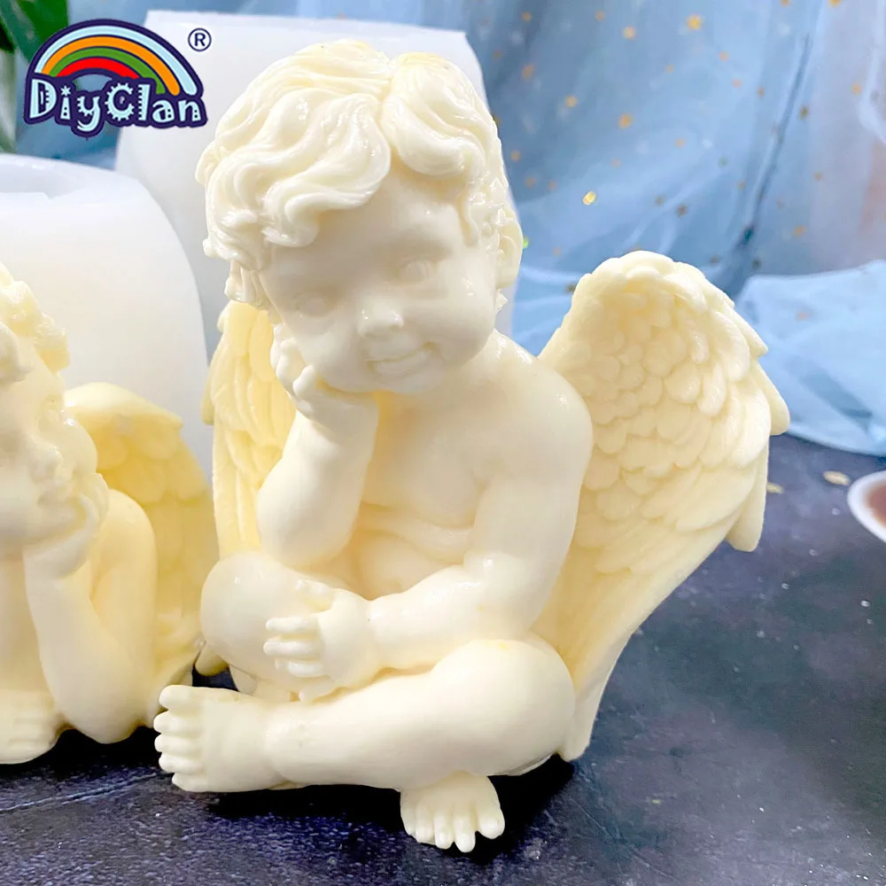 3D Angel Baby Silicone Mold DIY Fondant Cake Decoration Aromatherapy Gypsum Making