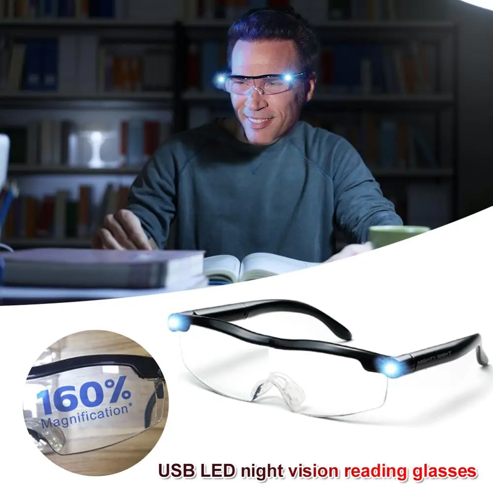 

1.6X Mighty Jeweler Watchmaker Magnifying Glasses Magnifying Headband Glasses Magnifying Glasses LED Light Repair Presbyopia