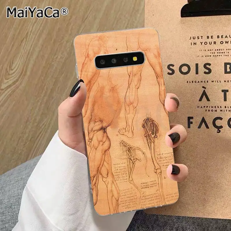 Чехол для телефона MaiYaCa leonardo da vinci с художественной росписью из ТПУ для samsung S10 E S9 plus S6 edge plus S7edge S8plus S10 plus S5 - Цвет: A11