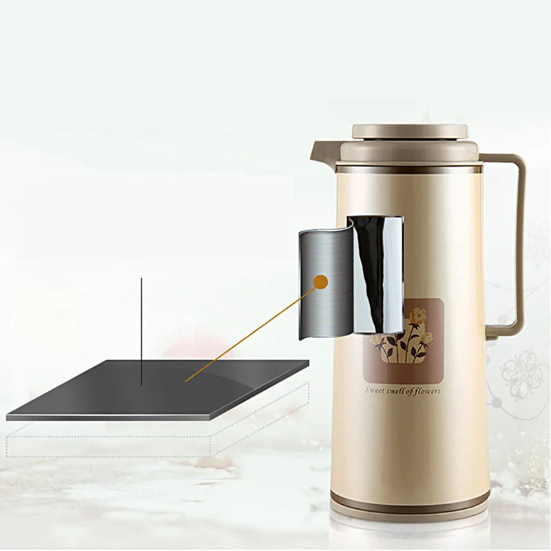 1.7L Vacuum Glass Liner Flask Kettle Large Household Office School Hot Water Insulated Bottle Coffee Thermos Outdoor Thermal Jug