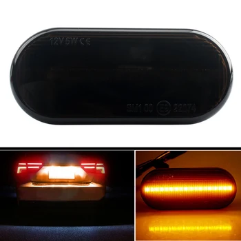 

1 Pair Dynamic Amber LED Fender Side Marker Light Turn Signal Indicator Blinker Lamp Smoked Lens for VW Bora Golf 3 4 Lupo Polo