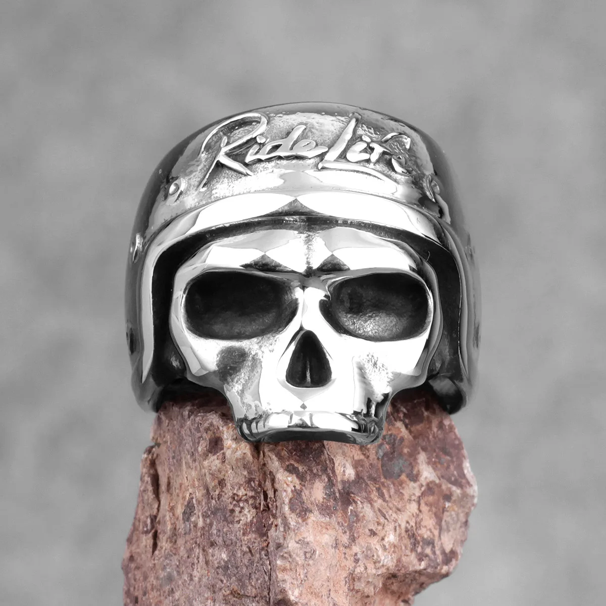 Мужские кольца Rider Life Skull готические в стиле панк хип хоп ювелирные изделия из