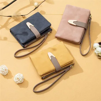 

PU Leather Women Wallet Female Coin Purse Portomonee Money Bag Small Card Holder Red Color Fashion For Girls