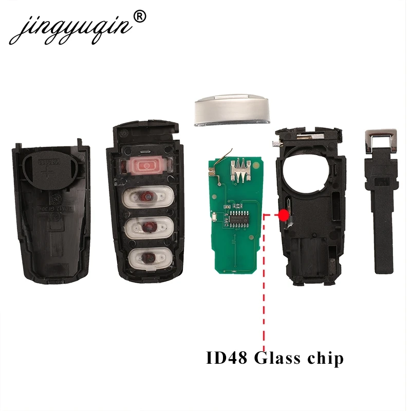 JINGYUQIN SMART REMOTE CAR KEY FOB 4 BUTTONS 315MHZ ID48 FOR VW VOLKSWAGEN PASSAT 2006-2013 CC 2009-2015 FCCID NBG009066T