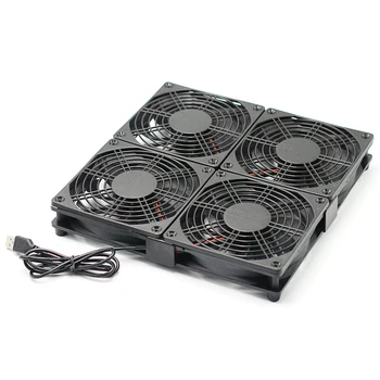 

4 Fan Wireless Router Radiator Bracket Frame Set-Top Tv Box Switch Network Support Paper Notebook Computer Stands Cooler 5V Usb