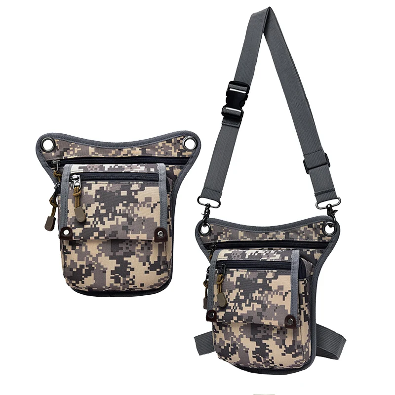 Camouflage A Мотоциклетная прямая Мужская поясная сумка, нейлоновые поясные сумки, MS поясная сумка, тренд хип-хоп, бедро, бум, карман, через плечо, мужская сумка - Цвет: Camouflage A