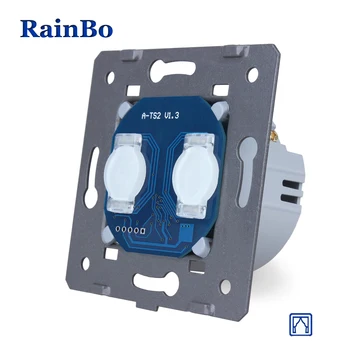 

RainBo Curtain shutter Touch-Switch DIY-Parts -Wall Switch-EU 2gang-1way Touch-Screen Wall-Light Switches-for 110~250V-A921CL