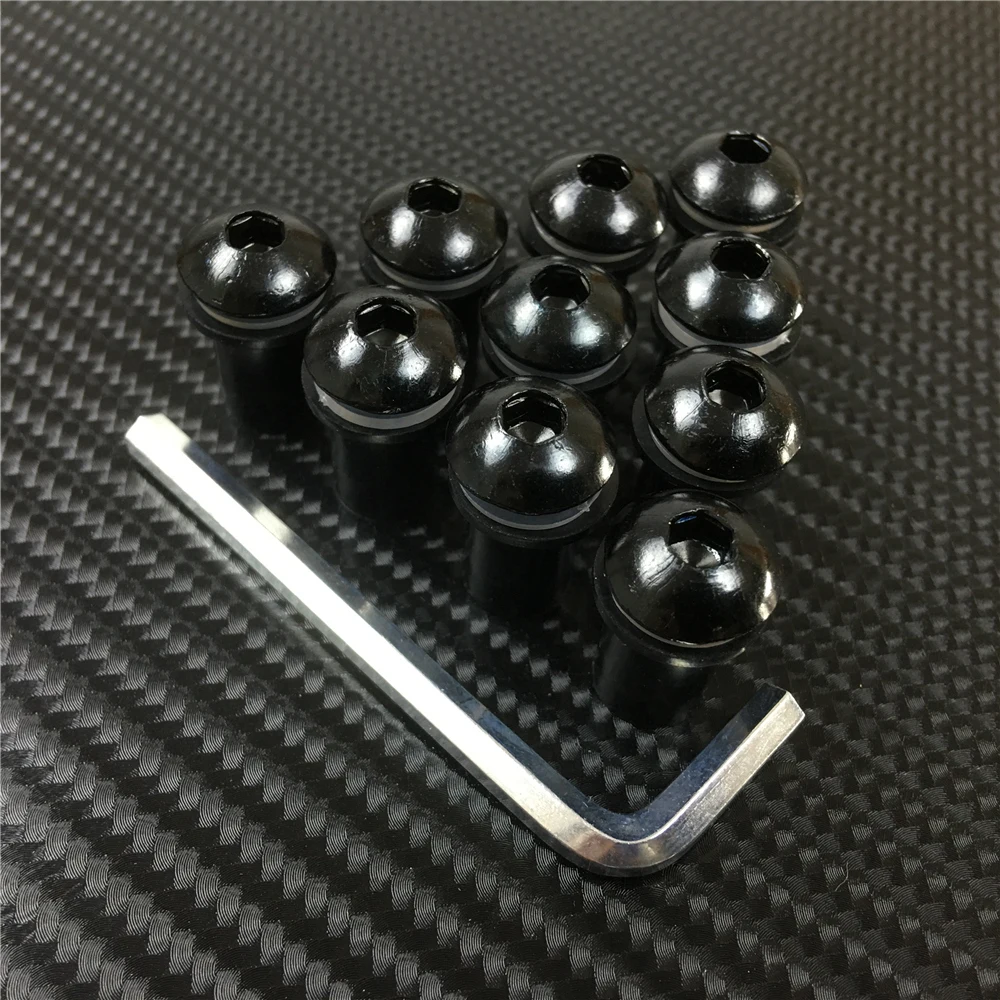 Motorcycle Fasteners 5mm 10PCS Motorcycle Windscreen Windshield Bolts Screws Nut Fastener For Suzuki GSXR 600 750 1000 K1 K2 K3 K4 K5 K6 K7 K8 K9 K11