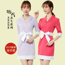 Летние косметичка спецодежды женские платья Красота салон оздоровительный техник клубный костюм High-end летнее тонкое платье