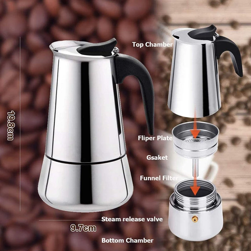 Эспрессо Moka Pot Percolator Итальянская Кофеварка 6 чашек 10 унций/300 мл Классическая