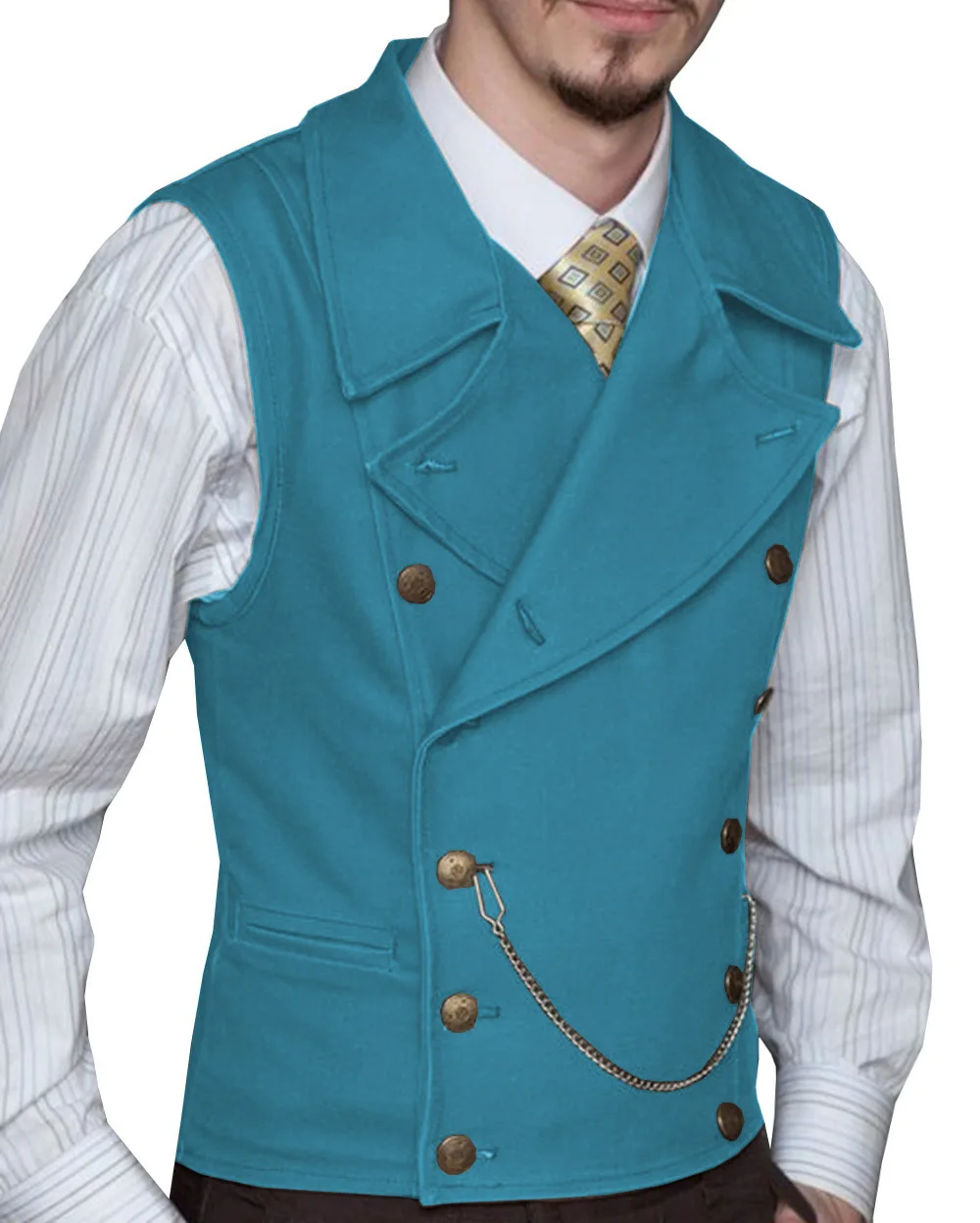 

Solovedress Fashion Men's Suits Vest Slim Fit Prom Tuxedos Big Lapel Blazer Brown Waistcoat 1Piece Groomsmen Bestmen for Wedding