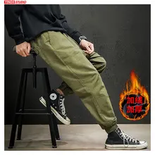 Прямые поставки, мужские однотонные уличные спортивные штаны, мужские зимние теплые штаны для бега, Осенние японские мужские плотные штаны