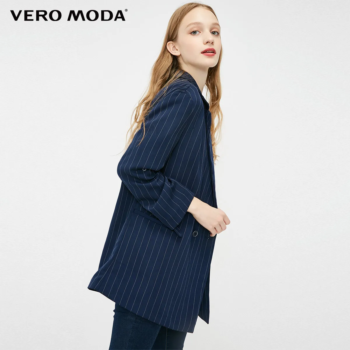 Vero Moda Новая женская двубортная тонкая Блейзер | 319108503 - Цвет: Navy