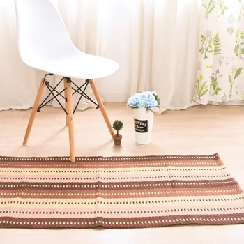 

Nordic Retro Carpet For Living Room Tapis Cotton Blue Yellow Red Colorful Strip Area Rugs Kids Mat Table Runner Vintage Tapestry