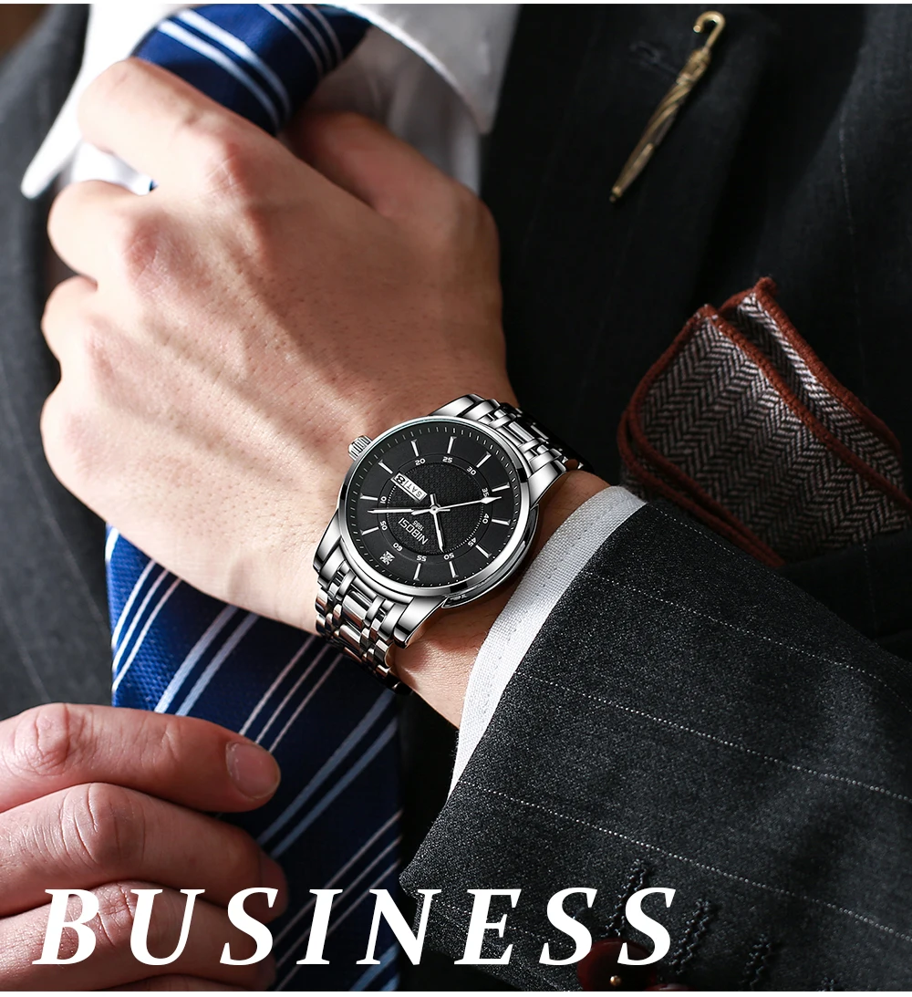 Relogio Masculino NIBOSI Brand Design Men Watch Waterproof Stainless Steel Sports Quartz Watches For Men Relojes Para Hombre