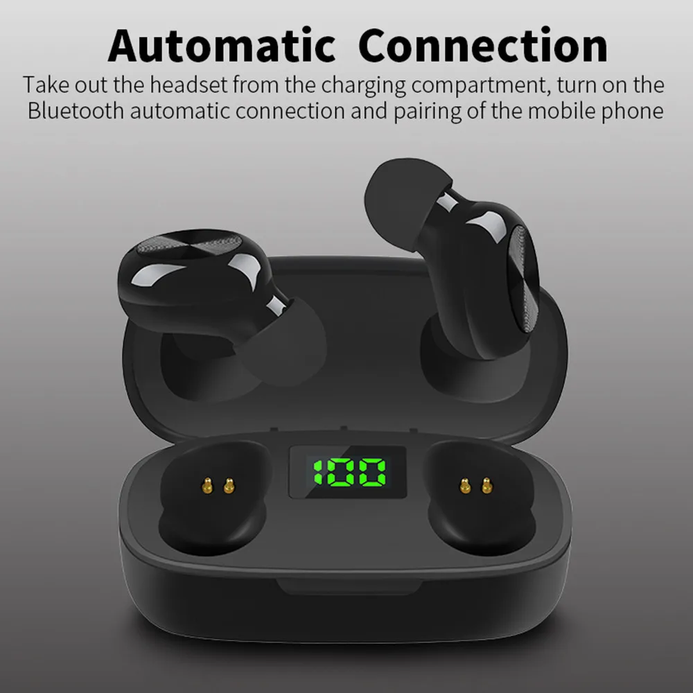 TWS Bluetooth наушники 5,0 беспроводные наушники-вкладыши светодиодный дисплей с сенсорным управлением стерео наушники водонепроницаемые музыкальные наушники