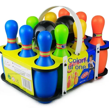 

Bowling Set 10 Pins 2 Balls Indoor Sports Early Learning Development Toy