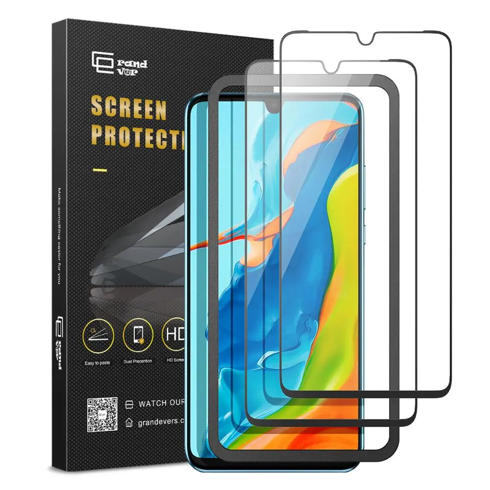 

2PCS Screen Protector for HUAWEI P30 Lite with Installation Kit Scratch-resistant Finger-print Proof Tempered Glass Screen