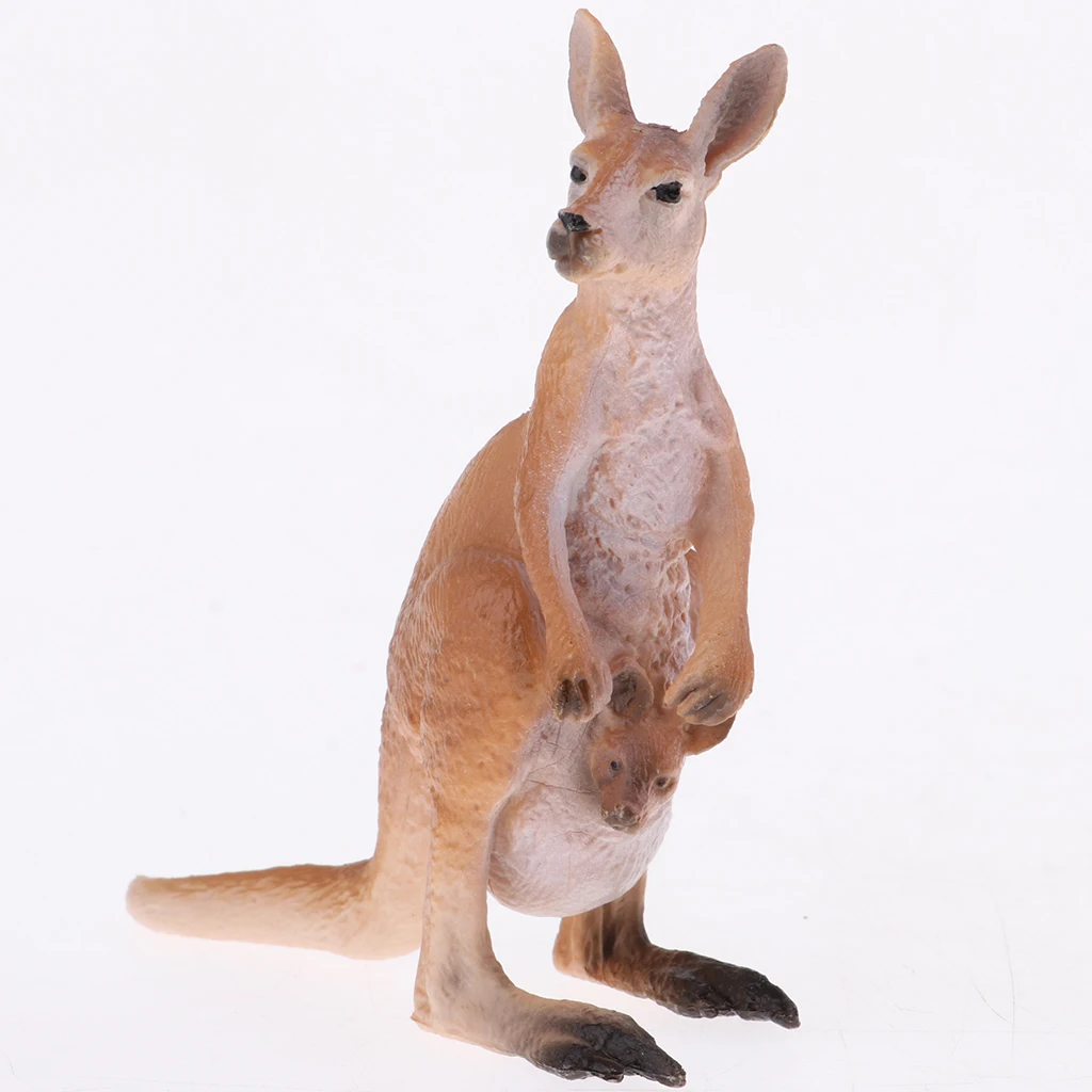 Sculpture de kangourou, 3 pièces, 50 100mm, figurine réaliste, modèle