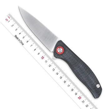 

Kanedeiia black Micarta F3 Flipper folding Knife 3.875" D2 Drop Point Blade, Outdoor Hiking EDC Tool Camping Hunting Knife