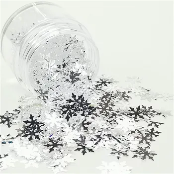 

Pailletten Ultrathin 8mm Transparent White Color Snowflake Sequins Paillettes Nail Craft Christmas Glitter Decorati Confetti 8g