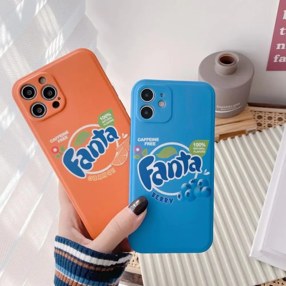 Phone Cases summer drink Fanta Silicone Soft TPU IMD Case For iphone 12 mini 11 Pro Max SE 2020 XS XR X 7 8 Plus Cover | Мобильные