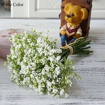 

16Pcs/bunch Handmade baby's breath Artificial Flowers night jasmine for home Wedding garden decoration plastic fake flowers