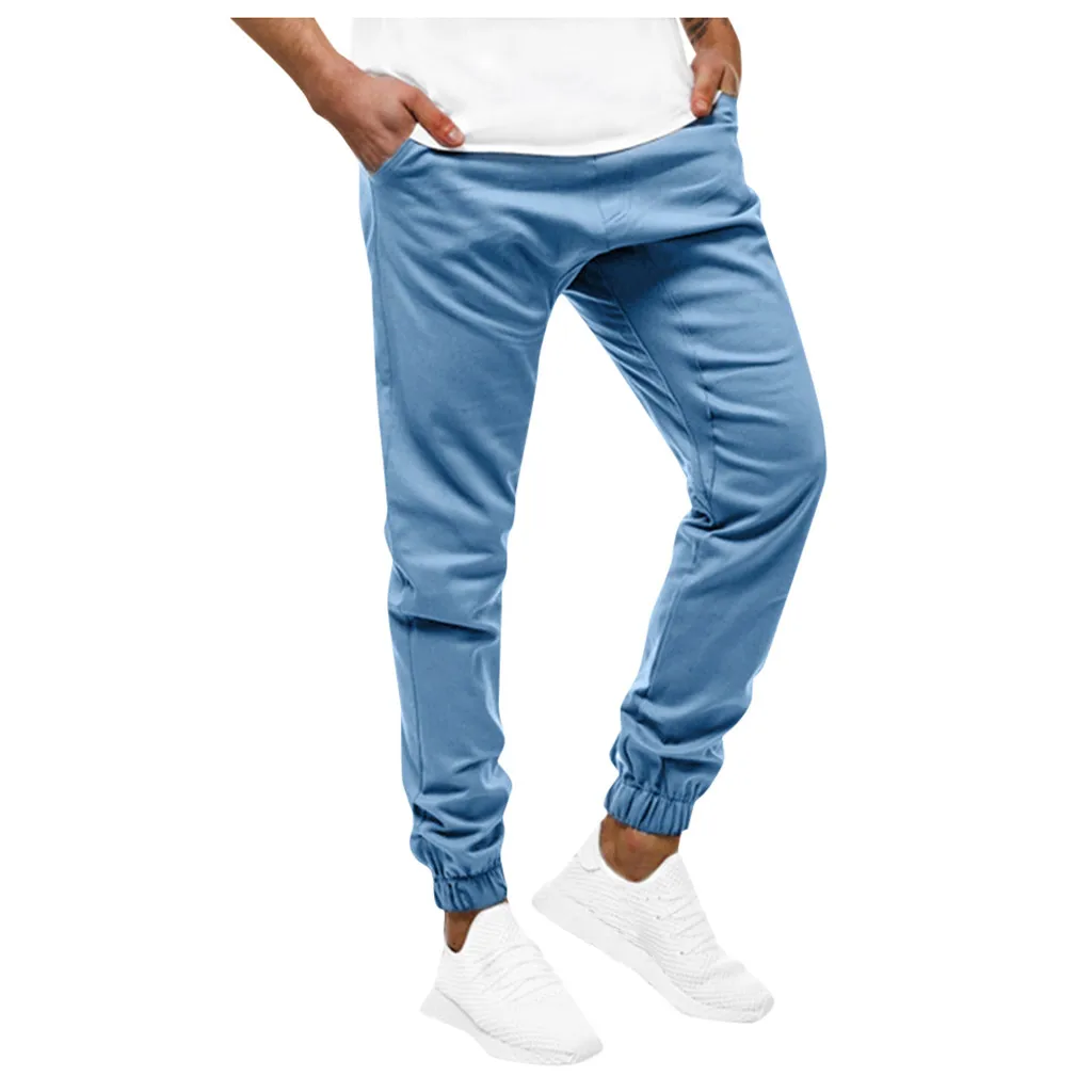Vogue Pantalon Homme спортивные штаны мужские повседневные Черные Фитнес Бодибилдинг Карманы Кожа полная длина спортивные штаны