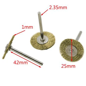 

16pcs T-shaped Wire Wheel Brushes Mini Drill Polishing 25mm Burring Rust Remove