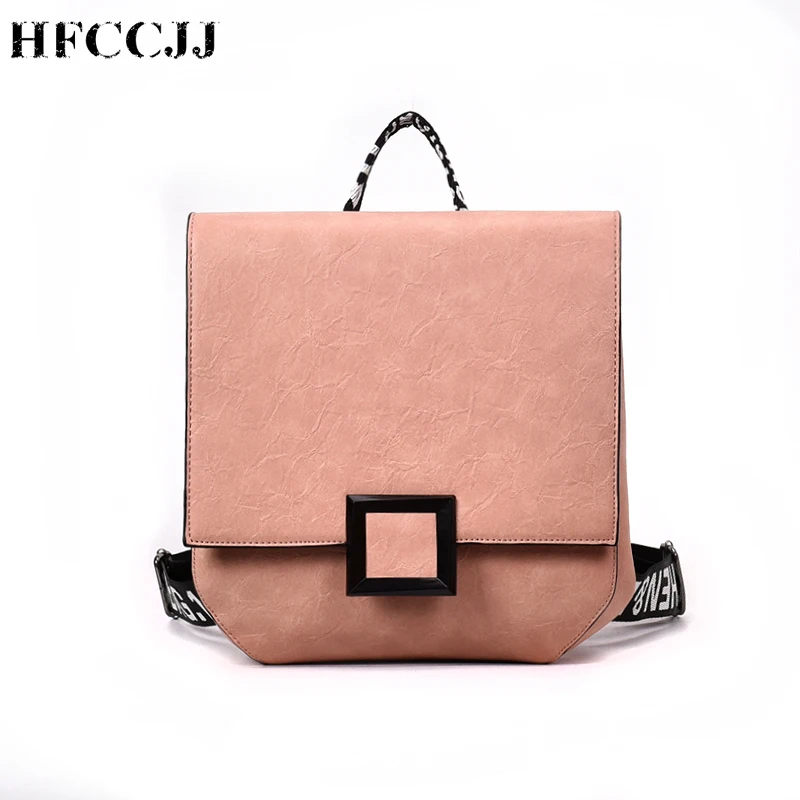 

HFCCJJ Female Backpack Women PU Leather Backpack For Teenager Girl School Bag Shoulder Travel Backpack Rucksacks Sac A Dos HC099
