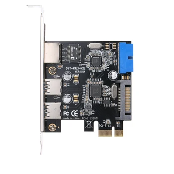 

PCI-E to USB3.0 Expansion Card 2 USB3.0 Ports 4Pin Power Supply and Gigabit High Speed Network