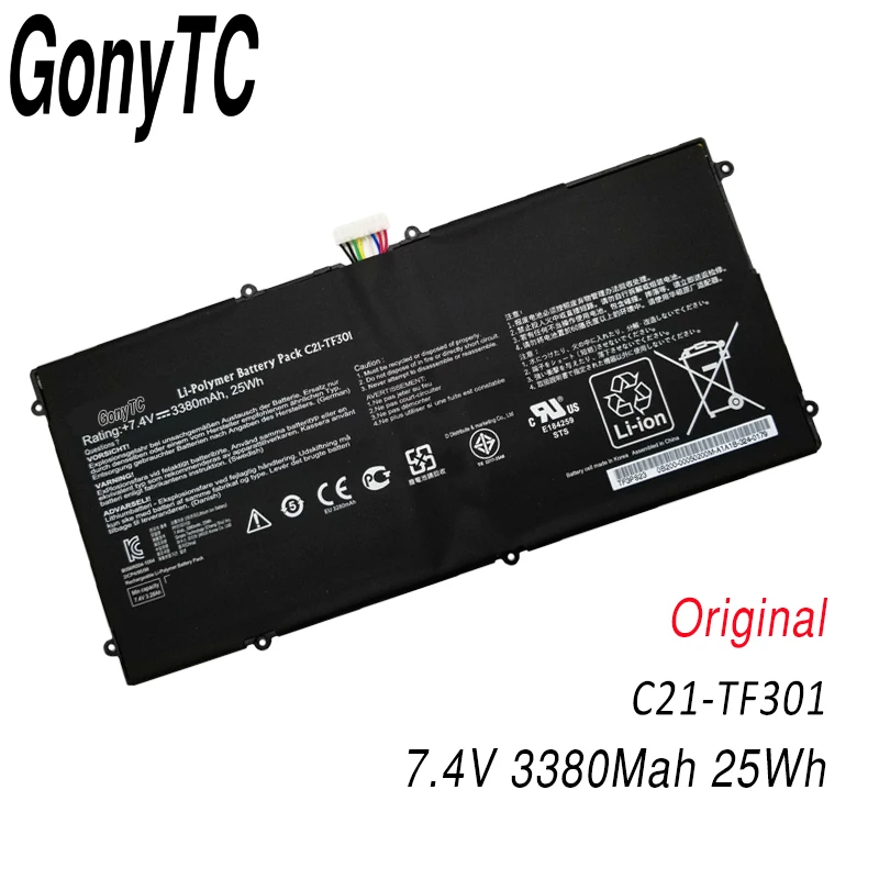 GONYTC C21-TF301 Батарея для ASUS Transformer Pad Infinity TF700 TF700T планшет C21-TF301 2ICP4/95/97 7,4 V 3380 мА/ч, 25WH - Цвет: Add Follow Get 1USD