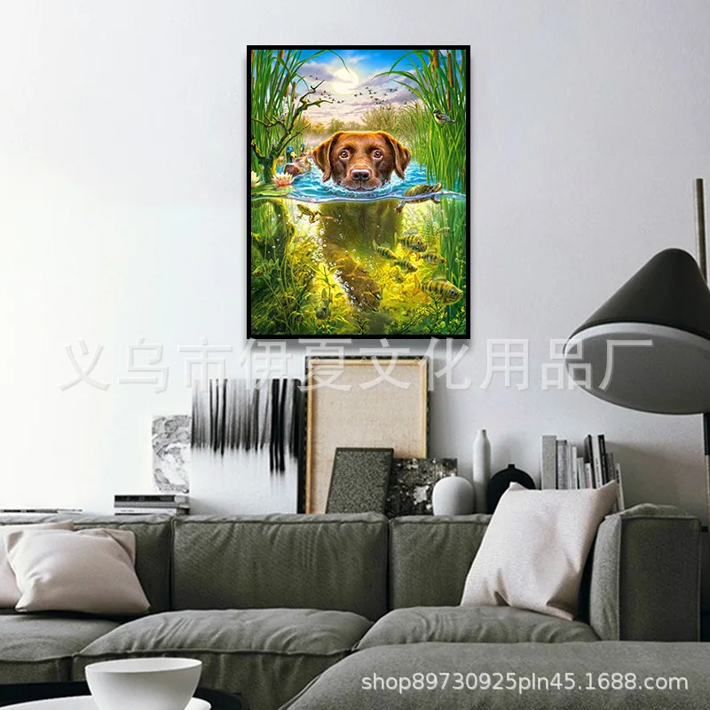 

Digital Oil Painting DIY Home Decoration Scenery Hand-Painted Animal Painting 40*50 DIY Oil hua