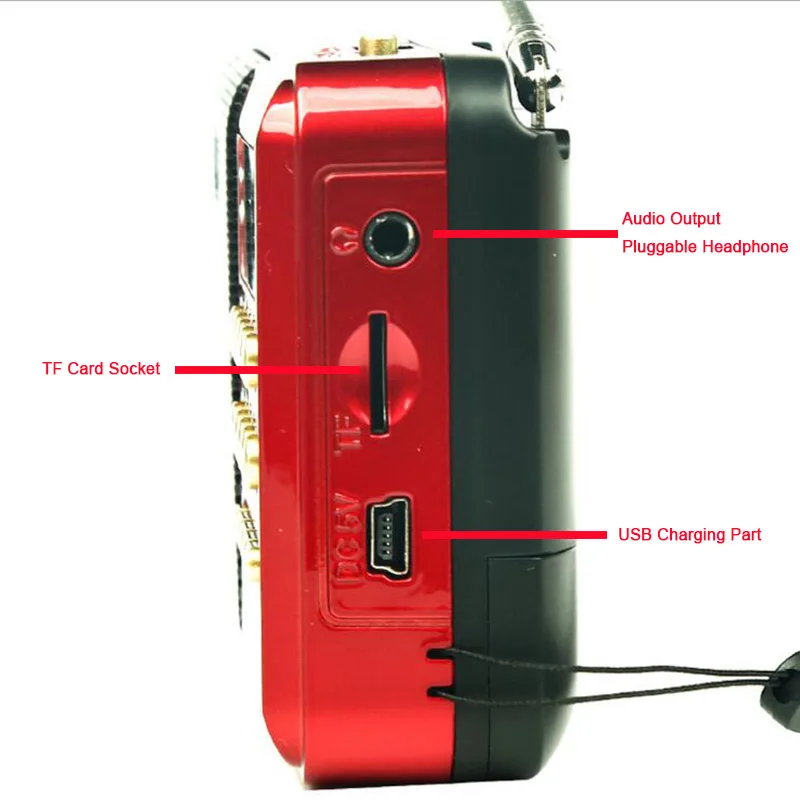 Хорошее качество мини портативный радио Ручной цифровой FM USB TF MP3 плеер динамик перезаряжаемый отключение питания функция памяти