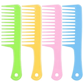 

4 Pcs Large Tooth Detangle Comb Anti-Static Wide Hair Salon Shampoo Comb for Thick,Long and Curl Hair(24X6.2cm)