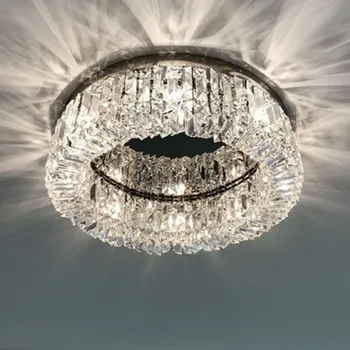 

Nordic Led Ceiling Lights Crystal Living room Lamp Gold Round Ceiling Indoor Hanging Lamp For Kitchen Bedroom lustre moderno