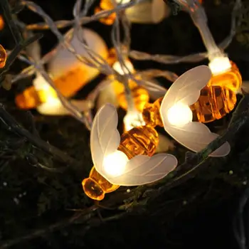 

Fairy Lights Light String Battery Powered Bee Shape Outdoor DIY Backyard Christmas Home Beautiful 2.2M Festival LED
