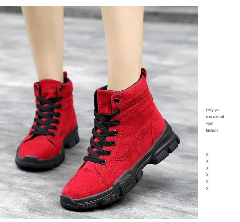 TYDZSMT/женские ботинки; коллекция года; Зимние ботильоны; botas mujer invierno; теплая плюшевая женская обувь; Узкие ботинки из искусственной замши; пикантная красная обувь